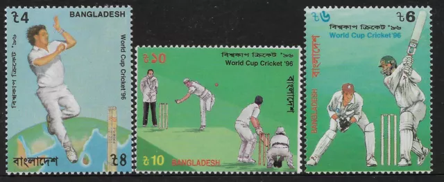 BANGLADESH 1996 CRICKET WORLD CUP 3v Mint Never Hinged