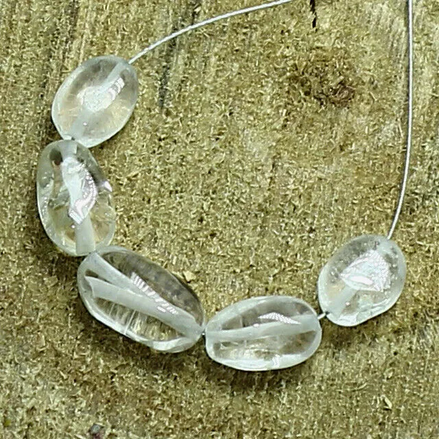 Rock Crystal Quartz Smooth Oval Beads Briolette Natural Loose Gemstone Jewelry