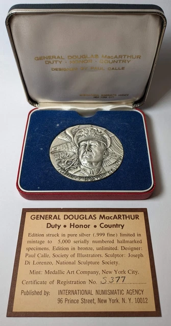 1972 Gen Doug MacArthur Silver Medal 5.35-oz 1972 Gen Doug MacArthur Silver Medal 5.35-oz