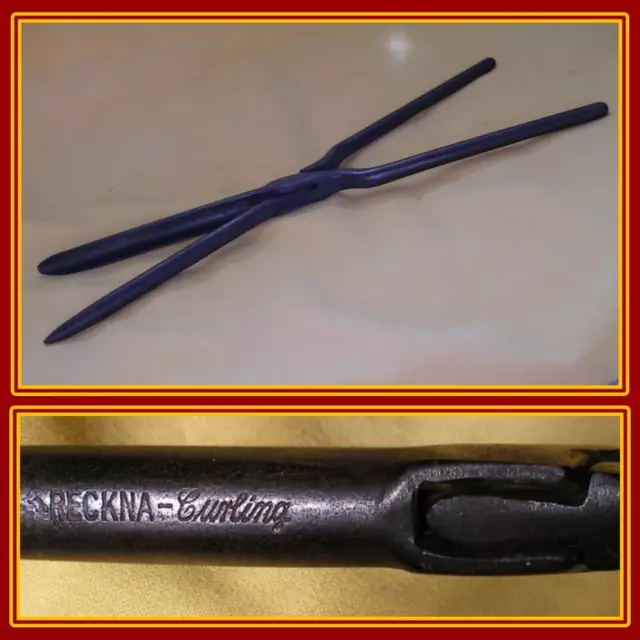 Antiquität,Lockenstab,Ondulierstab,RECKNA-Curling,USA,Friseur,Brennschere, 2