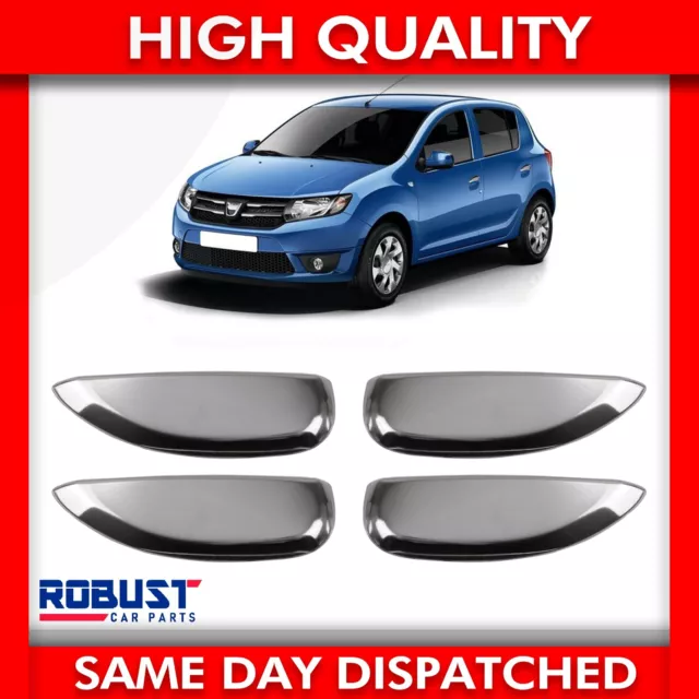 Chrome Stainless Steel Door Handle Covers 4 Pcs For Dacia Sandero (2012+Onwards)