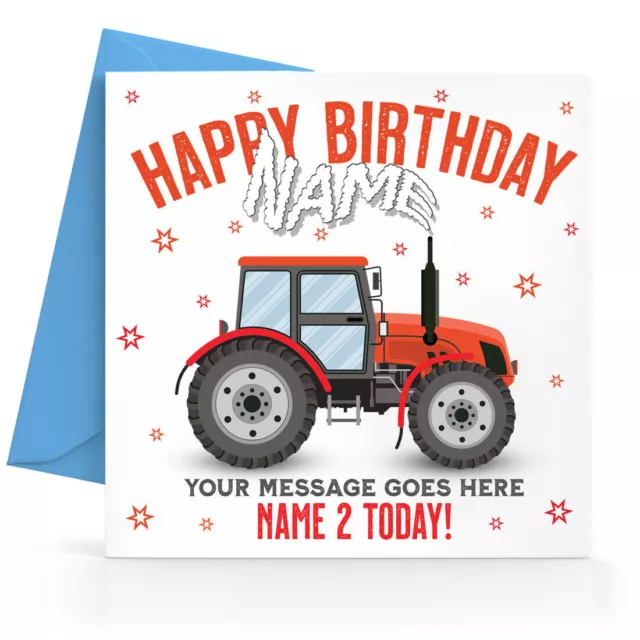 Personalised Boys Birthday Card Tractor 1st 2nd 3rd 4th 5th Son Grandson Nephew