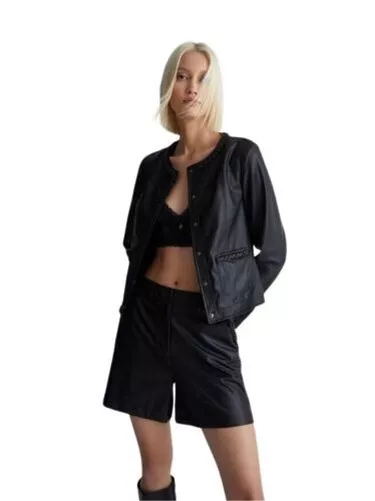 Veste Liu Jo De Femme, Modèle Veste Ts.navetta, en Cuir Synthetique, Couleur