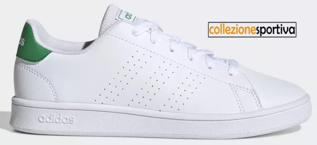 SCARPE BAMBINO/RAGAZZO ADIDAS ADVANTAGE - EF0213 col. bianco/verde