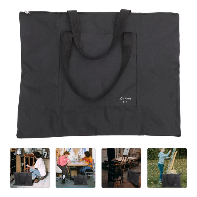 Bolsa de pintura juego de herramientas portátil carpeta de cartera para obras de arte lona negra