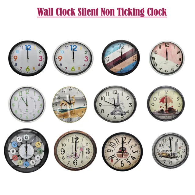 Wall Clock Silent Non Ticking Clock for Living Room Bedroom Kitchen Office