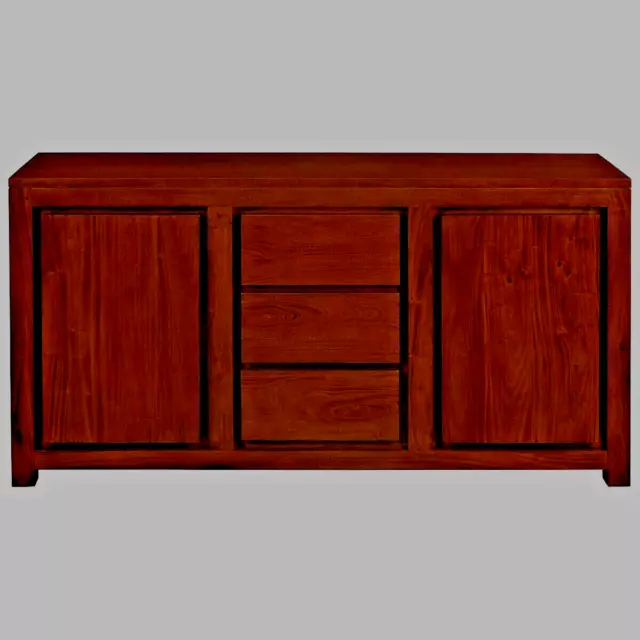 Tanaka Solid Mahogany Buffet Sideboard Cabinet 2 Doors 3 Drawers Mahogany Colour