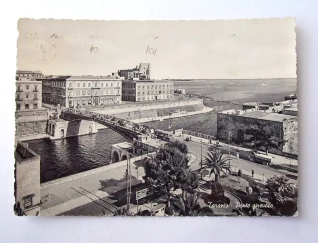 Cartolina Taranto - Ponte girevole 1955.