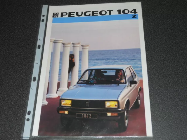 PEUGEOT citadine 104 Z brochure catalogue documentation - année modèle 1986