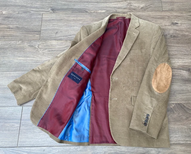 Giacca tuta vintage retrò cinture cerbiatto velluto a coste con toppe sul gomito taglia anni 40 in perfette condizioni