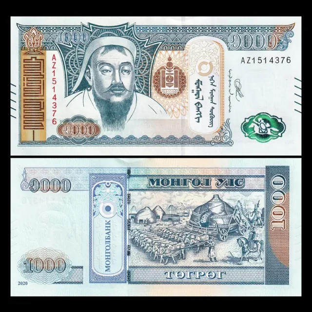 Mongolia 1000 Tugrik, 2020, P-W75, Banknote, UNC