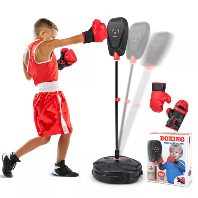 Punching Bag Boxing Set Boxing Toy w/ Punching Speed Ball Gloves Quick Rebound