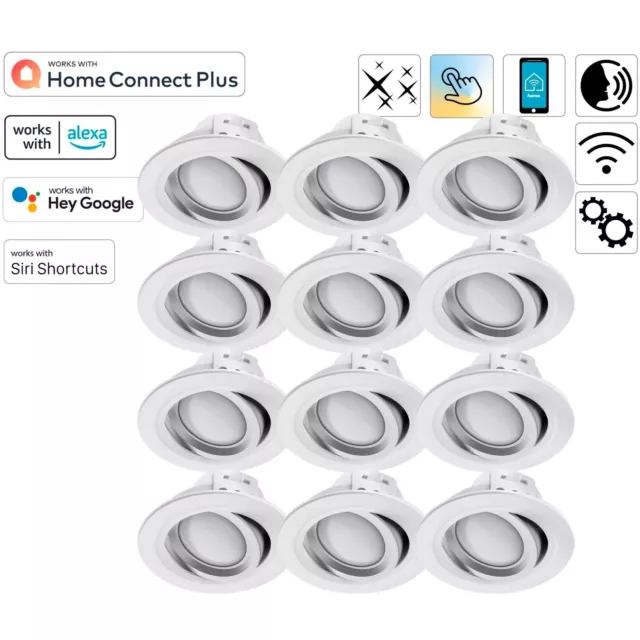 12x Hama WiFi LED Einbaustrahler 5W / 32W Weiß WLAN Einbauspot App-Steuerung