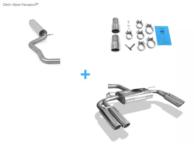 Fox Duplex Sportauspuff-Komplettanlage ab Kat Audi A3 8V Limo 2x80mm