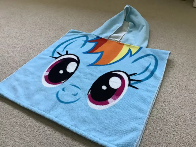 Girls Blue Towelling My Little Pony Beach  Poncho/ Cover Up age 3-4