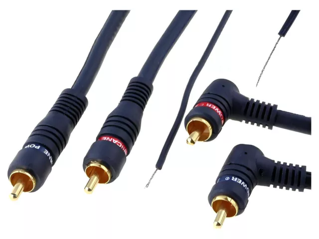 Cinch Kabel 5m Remote Leitung RCA Verstärker Endstufe Adapter Chinch Stecker KFZ