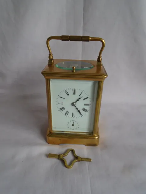 Antique French Grande/Petite Sonnerie/Alarm Repeating Carriage Clock + Key & Box 2