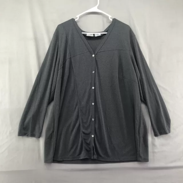 VINTAGE JACQUELINE FERRAR Grey Long Sleeve Blouse Size 3X Women $8.21 ...