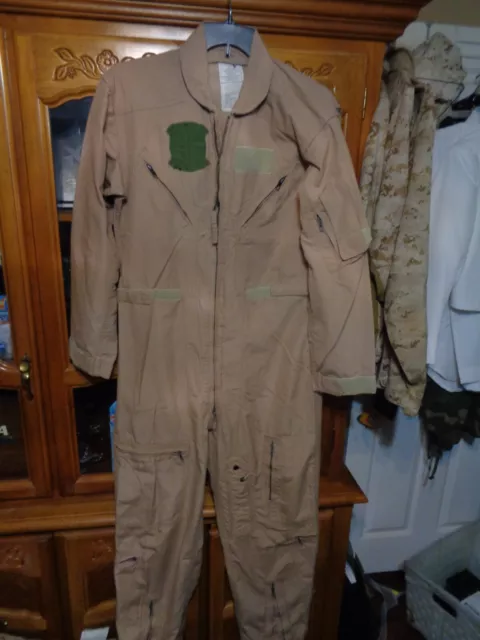 40 LONG US Navy Military Surplus CWU-27/P Flight Suit Nomex TAN / DESERT HOOK A