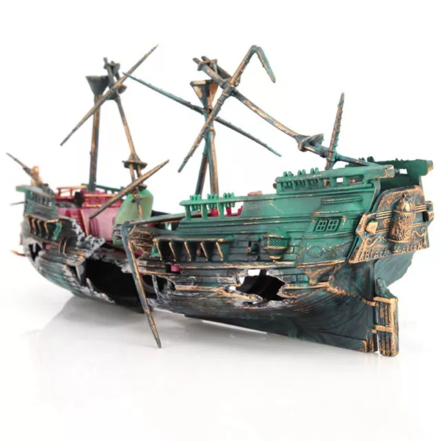 Aquarium Decoration Sunken Ship Battleship Ornament Shipwreck Fish Tank Decor