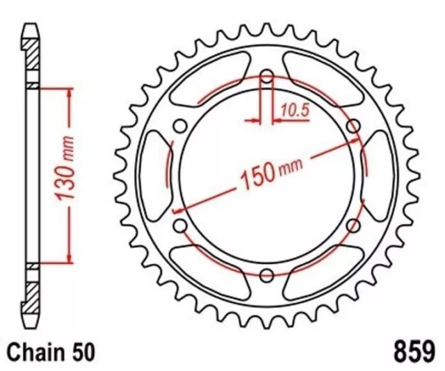 Wheel A Chain 43 Teeth (Chain 530) for Yamaha XJR 1200 Sp 97-98