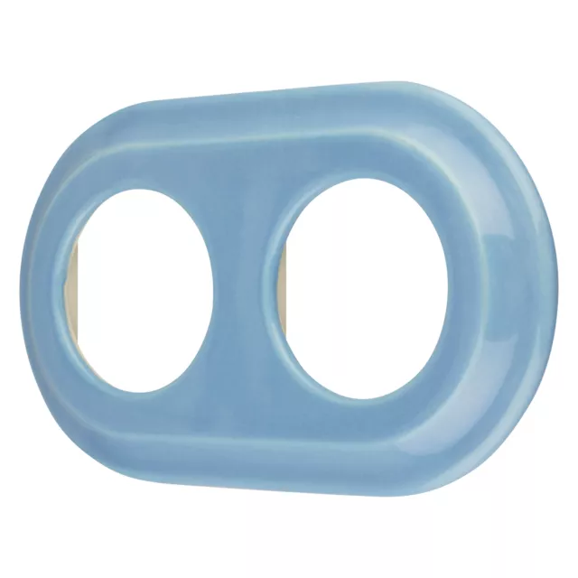 Porcelaine Rétro Cadre 2-fach I Commutateur de Programme Série PR1 Bleu Clair