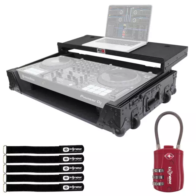 ProX XS-DDJ1000WLTBL Pioneer DDJ-1000 Black Case with Red TSA Lock