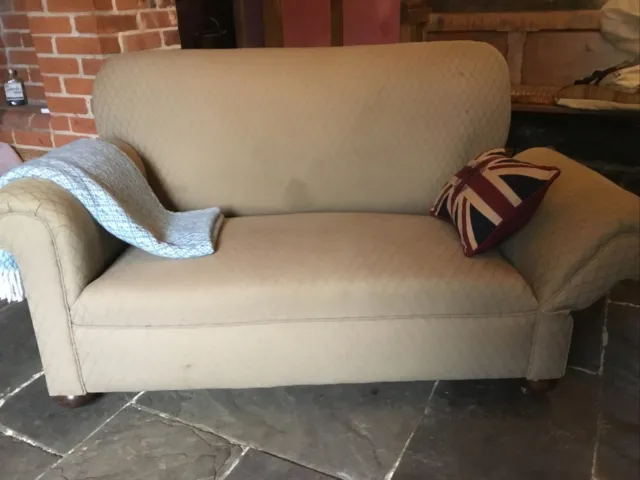 Stunning Reupholstered Victorian Drop Arm Sofa