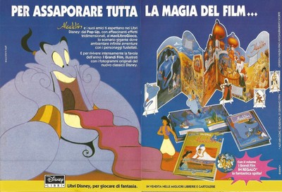 Pubblicità del 1993 Disney libri Ad X1774 Aladdin ti aspetta in libreria 