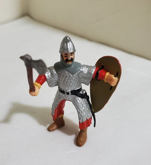 Papo Schleich Medieval Fantasy Red Silver Castle Crusader Knights Shield Sword