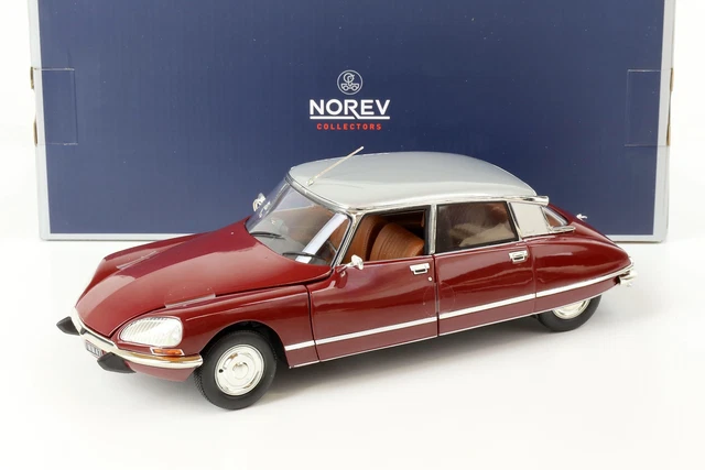 1:18 NOREV Citroen DS 23 Pallas 1972 Grenade Rouge & Gris Métallisé