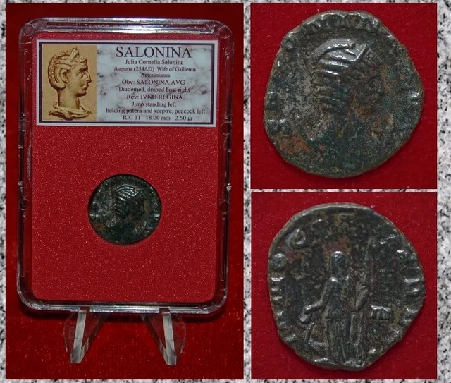 ANCIENT ROMAN EMPIRE Coin SALONINA Antoninianus Juno IVNO REGINA £35.40 ...