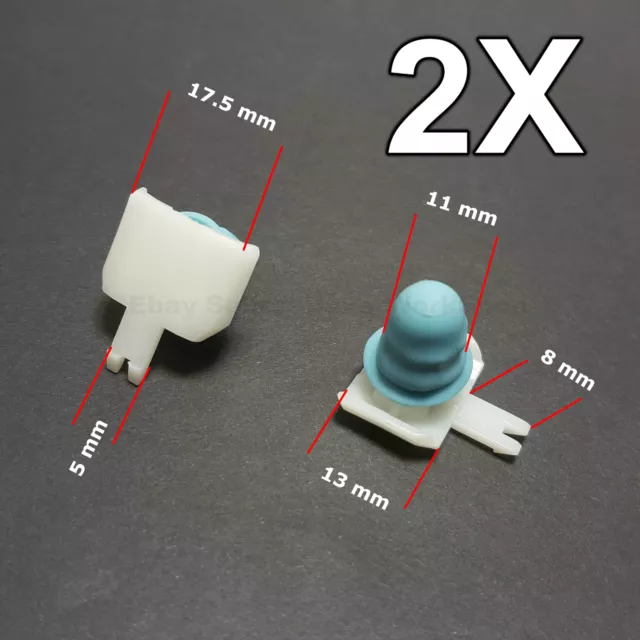 2X Door Fender Moulding Clips Retainers with Rubber Caps for VW Passat B5