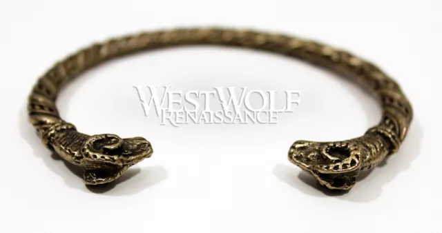 Ram's Head Bracelet --- Viking/Norse/Celtic/Greek/Medieval/Aries/Torc/Bronze 2