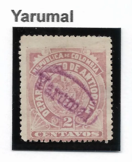 STAMPS-ANTIOQUIA. 1896. 2c Claret. SG: 107. Fine Used “Yarumal” Oval Cancel