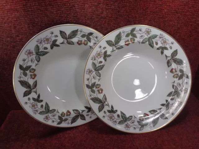 *Pair Wedgwood " Strawberry Hill "9" Rimmed Soup Bowls  Free Uk Postage