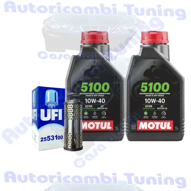 Motul 5100 10W40 Oil Maintenance Set + Filter for Moto Guzzi Targa 750cc