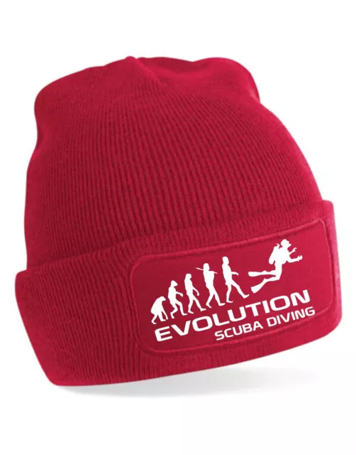 Evolution Of Scuba Diving Beanie Hat Pony Sport Birthday Gift For Men & Ladies