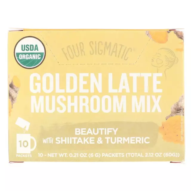 Four Sigmatic, Golden Latte, Mushroom Mix, 10 Packets, 0.21 oz (6 g) Each