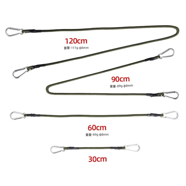 Carabiner Elastic Cords 1 pezzo verde esercito materiale in gomma cinghia per cavo a gancio