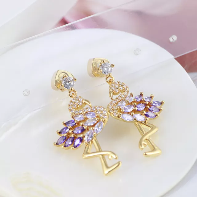 Kate Spade Jewelry Birds Crystal Flamingo Dangle Crane Drop Gold Plated Earrings