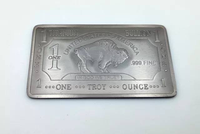 Lingot Titane 1 Troy Oz Original Buffalo Bullion Once Troy Titanium