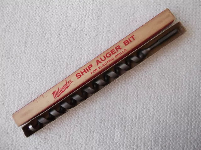 Vintage Milwaukee 1" x 16" Ship Auger Drill Bit No. 48 13-6000 - NOS in Old Box