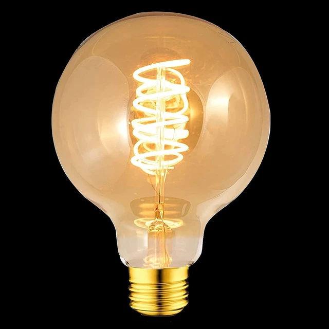 FASUTY Vintage Edison Light Bulb Dimmable G80 Spiral 1 PACK led bulb