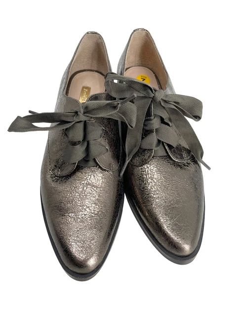LOUISE ET CIE Lo-Adwin Golden Nickel Metallic Sequins Shoes Womens US 7 EU 37