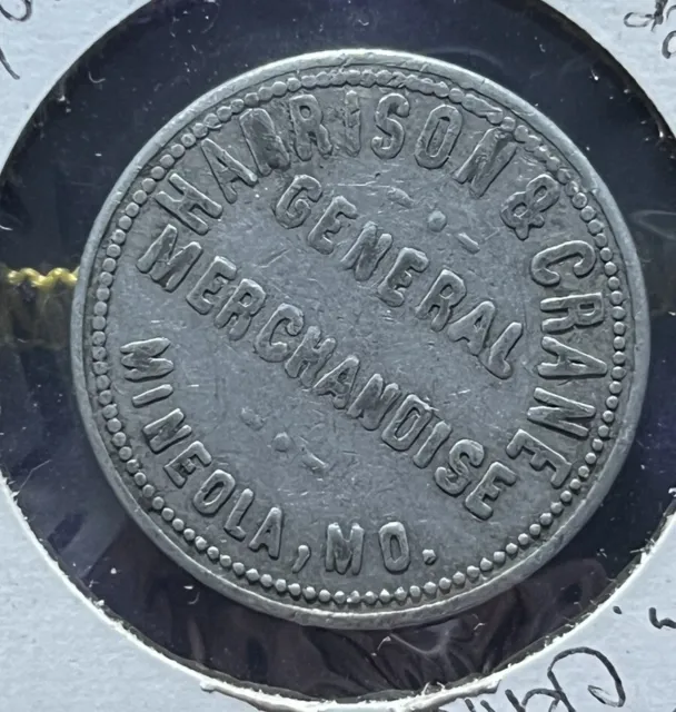 50  Cents Missouri Antique Good For Trade Harrison & Grane Mineola MO Cent Token