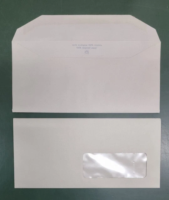 Buste Marangoni 11X23 in carta riciclata 100% con finestra art. 58