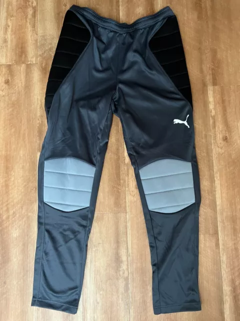 PUMA Torwarthose "GK Padded Pants" - Größe M - lang - gepolstert - grau schwarz