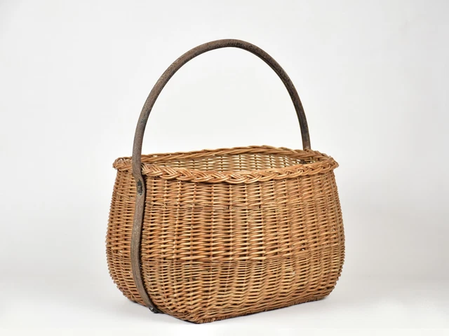Corbeille à Fleurs Tressée Blanche Ciieeo - Panier Osier Plastique Avec Anse