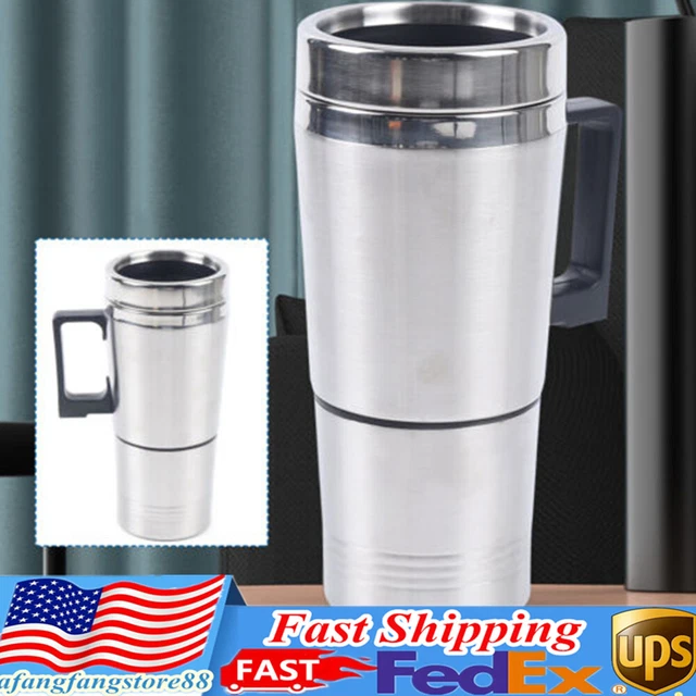 Car Based Heating Cup Stainless Steel Kettle 12V Travel Coffee Heated Mug 100W